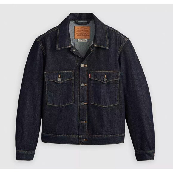 Levi's Other - Levi's Premium Men's Embarcadero Station Jacket Medium Love Your Smile Dark Wash